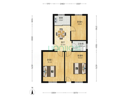 官厅新村 3室1厅1卫 71平方