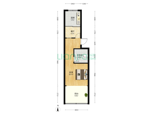 和平路177号 1室1厅1卫 70平方