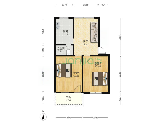 港务新村 2室1厅1卫 59平方