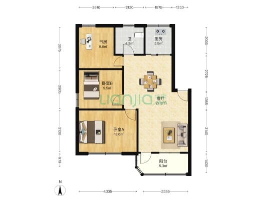 石碶鄞江住宅小区 3室1厅1卫 86平方