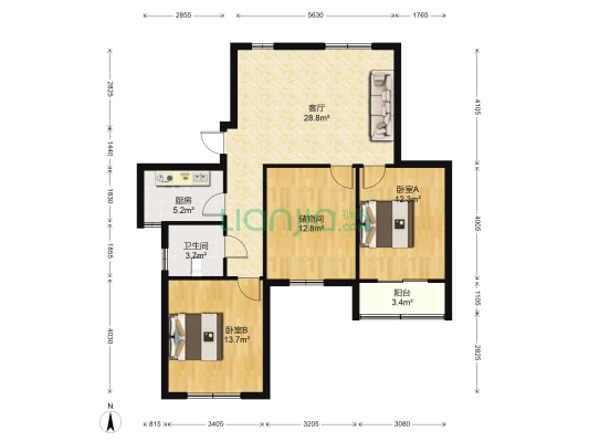 金星苑 2室1厅1卫 62平方