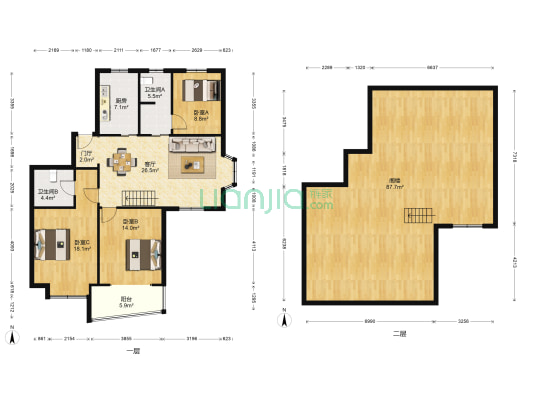 凤南街22号 3室1厅2卫 109平方