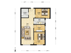 高品质社区，环境好，中间楼栋无遮挡-涿州高铁新干线户型图