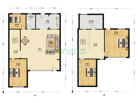 隆和大溪谷五期 4室1厅2卫 202平方