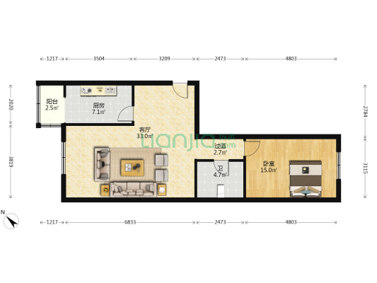 锦程家园 1室1厅1卫 89平方