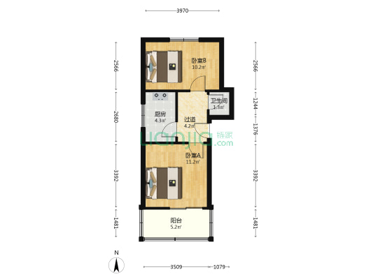 镋钯街77号 2室0厅1卫 46平方