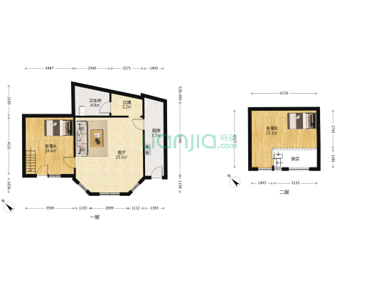 中山大道623号附1 2室1厅1卫 83平方