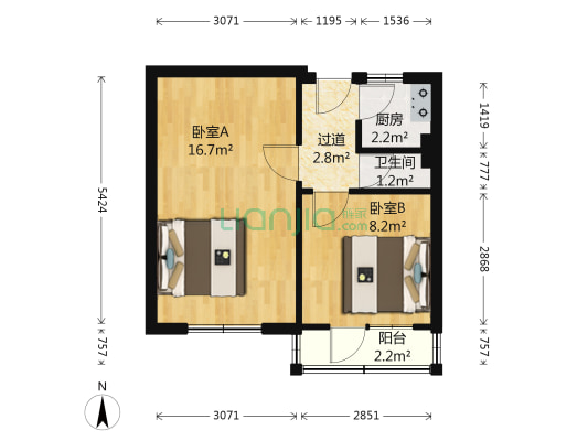 育工街 2室0厅1卫 42平方
