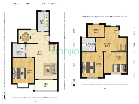 新月明星园 4室1厅2卫 127平方