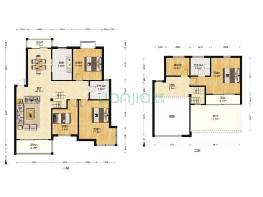大众都市家园 4室1厅2卫 149平方
