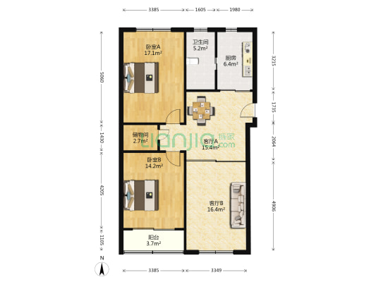 金桥路530弄 2室2厅1卫 99平方