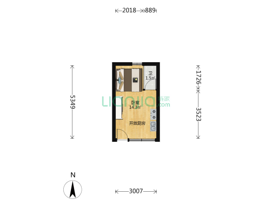 石灯胡同 1室0厅1卫 19平方