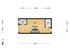 钻石广场 1室1厅 西-涿州钻石广场户型图