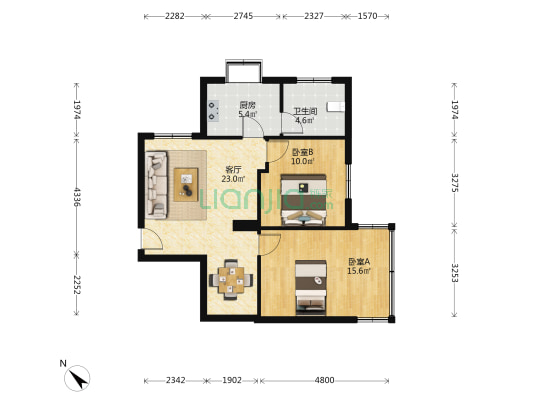 江岸区连城小区 2室1厅1卫 75平方