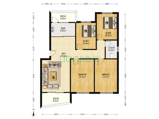 新阳家园 2室1厅1卫 217平方