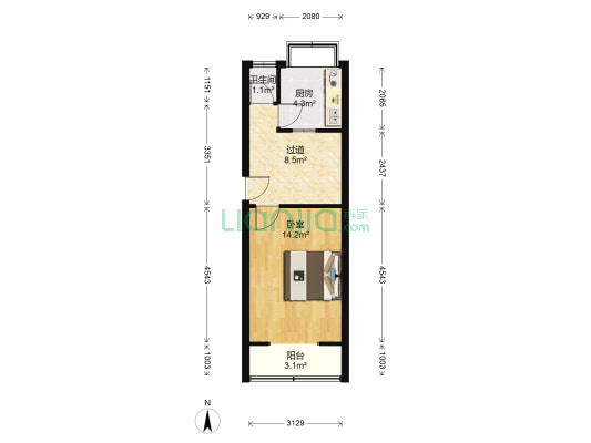 振兴楼 1室0厅1卫 39平方
