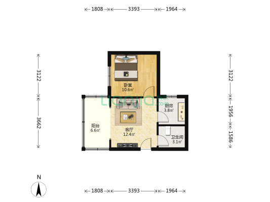 兴亿小区 1室1厅1卫 49平方