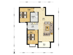 此房电梯房，中间楼层，采光充足。-涿州联合一号院户型图