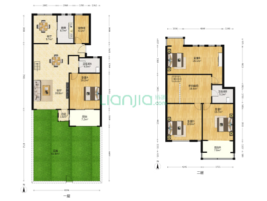 紫金庭园 5室2厅2卫 210平方