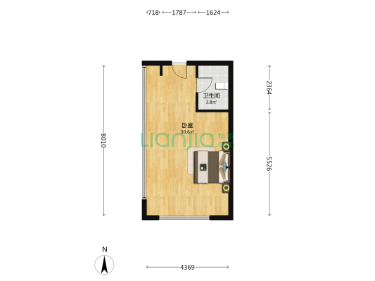 秦皇帝锦 1室0厅1卫 51平方