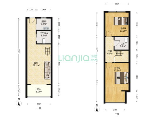 金艺百汇广场 2室1厅2卫 50平方