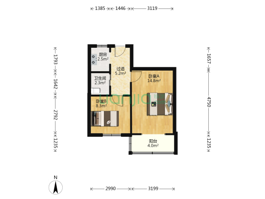 水利小区 2室0厅1卫 50平方