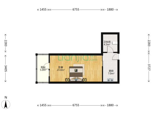 华山国际商务中心 1室0厅1卫 58平方