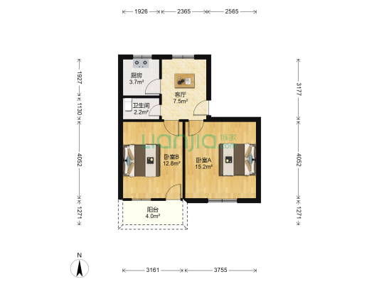 儿童学园新村 2室1厅1卫 55平方