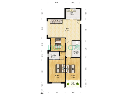 滨海之星 3室1厅2卫 118平方