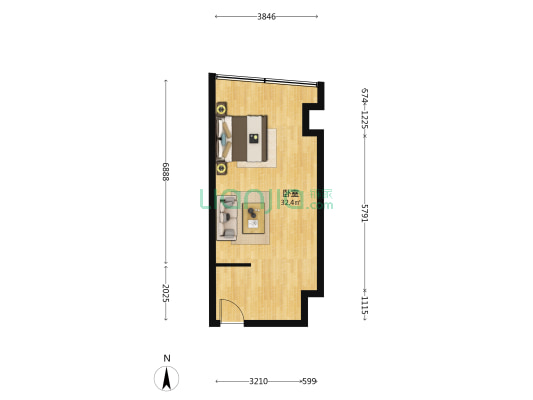 华光大厦 1室0厅0卫 54平方
