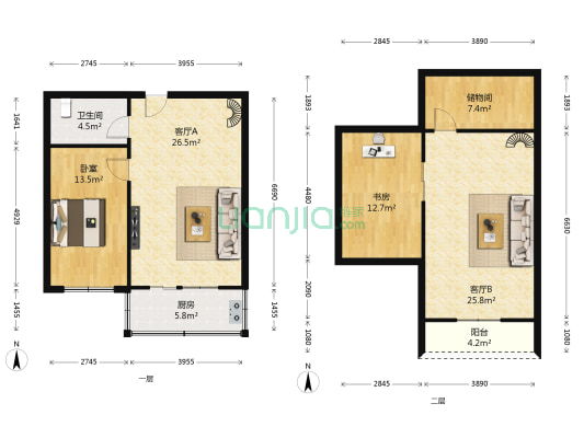 和惠家园 2室2厅1卫 67平方