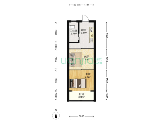 昭化东路82弄 1室1厅1卫 36平方