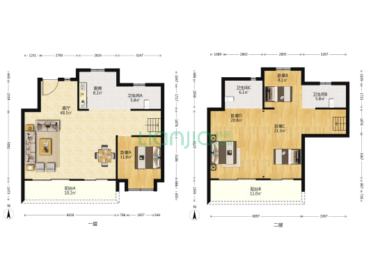 世茂中南璀璨云堤 4室1厅3卫 206平方