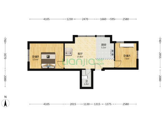 学院一号 2室1厅1卫 68平方