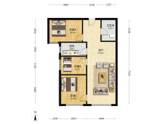 鸿坤理想湾 小三居 中高楼层 全天采光好 随时看房-涿州鸿坤理想湾北区户型图