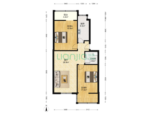 南静苑 2室1厅1卫 92平方