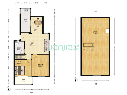 揽月山庄 1室1厅1卫 86平方