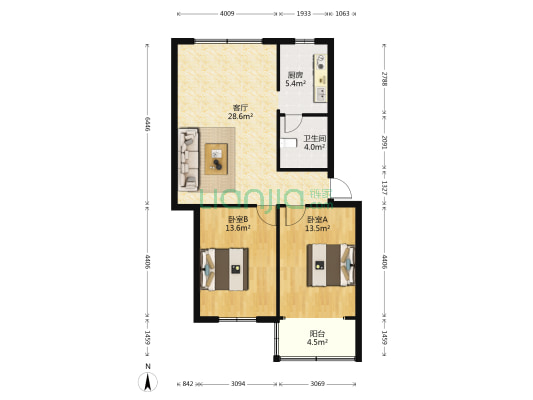 破塘路25号 2室1厅1卫 87平方