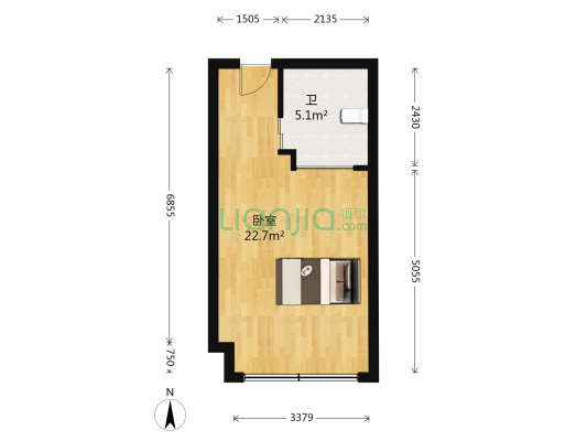 国际社区汇金街 1室0厅1卫 49平方
