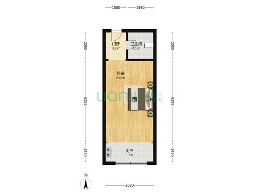 融豪工业城 1室0厅1卫 52平方