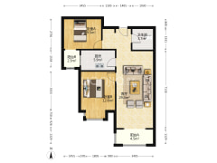 香邑溪谷小区朝南两居室主卧客厅朝南采光好无遮挡-涿州香邑溪谷户型图