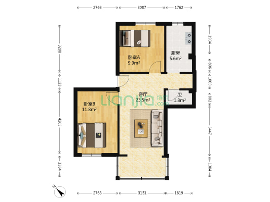 工业大道南421号大院 2室1厅1卫 70平方