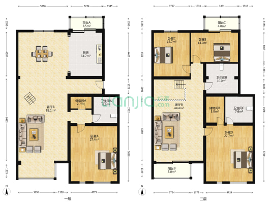 王府园中园 4室2厅3卫 334平方