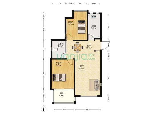 景江苑 2室2厅1卫 99平方