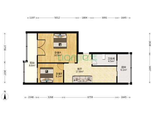 表具小区 2室1厅1卫 78平方