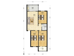 市区板楼，南北三居，房本满五，税费低。-涿州天龙小区户型图