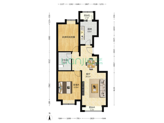 康营家园六区 1室1厅1卫 90平方