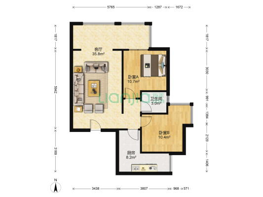 海悦豪庭2期 2室1厅1卫 74平方
