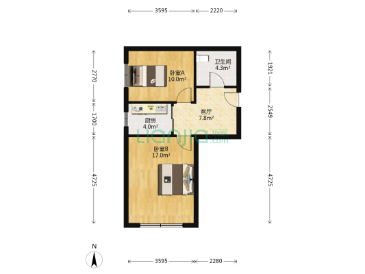 政宁小区 2室1厅1卫 65平方