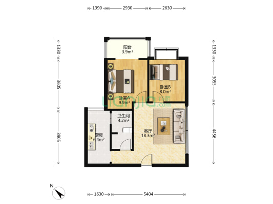 华芝御景城熙苑四期 2室1厅1卫 69平方
